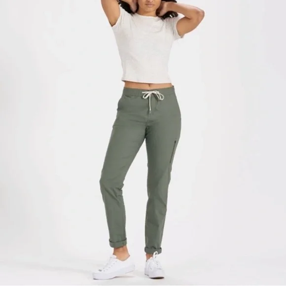 VUORI Pants Womens Large Green/grey Ripstop joggers Comfort Casual Active VW401 - Picture 1 of 5